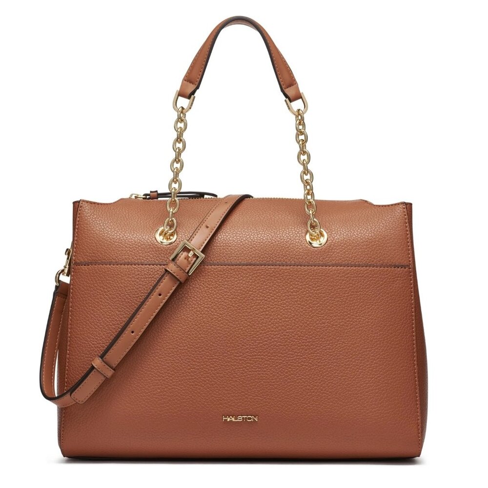 NEW  Halston Janis Mini Satchel Bag - Oak